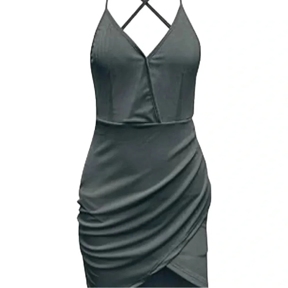 SEXY SPAGHETTI STRAP RUCHED SIDE COCKTAIL DRESS SIZE 3XL - Picture 4 of 6